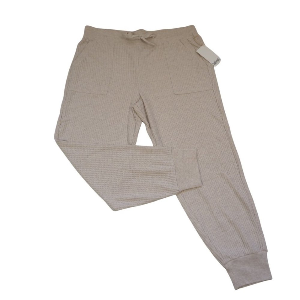 Splendid Jogger Beige Fireside Waffle Knit Pants Running Women